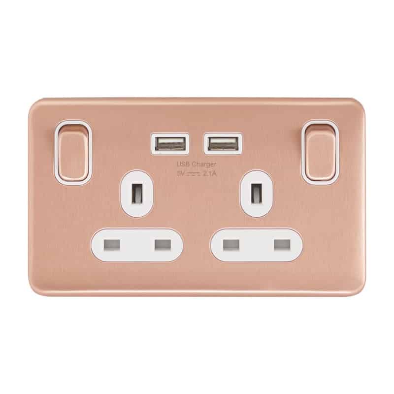 Schneider Electric Lisse 2-Gang 13A USB Socket